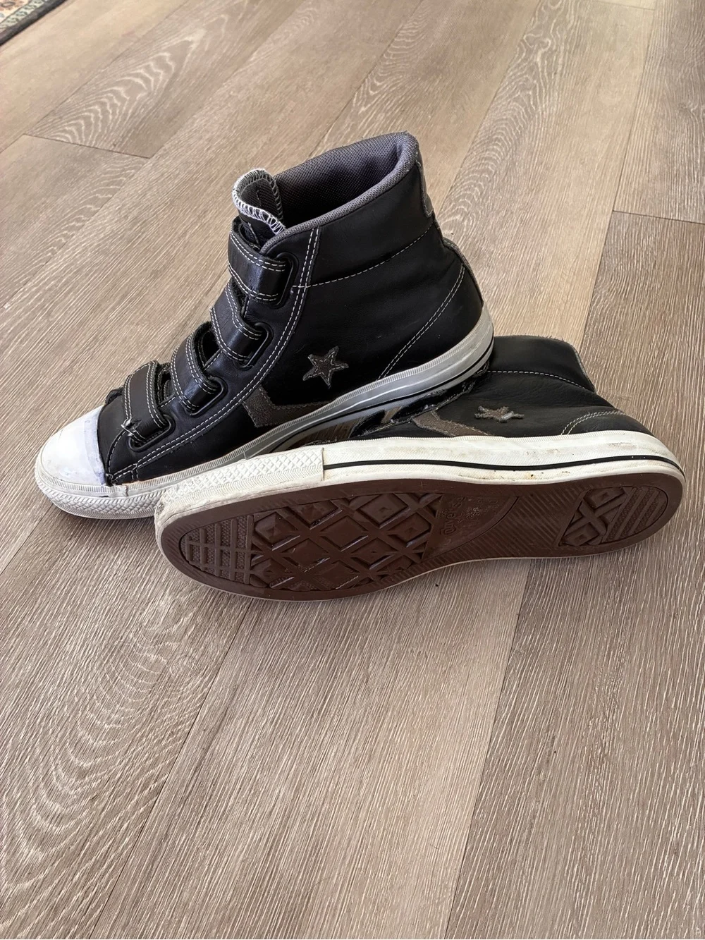 Converse one star leather Velcro high tops rare unique - Picture 3 of 7